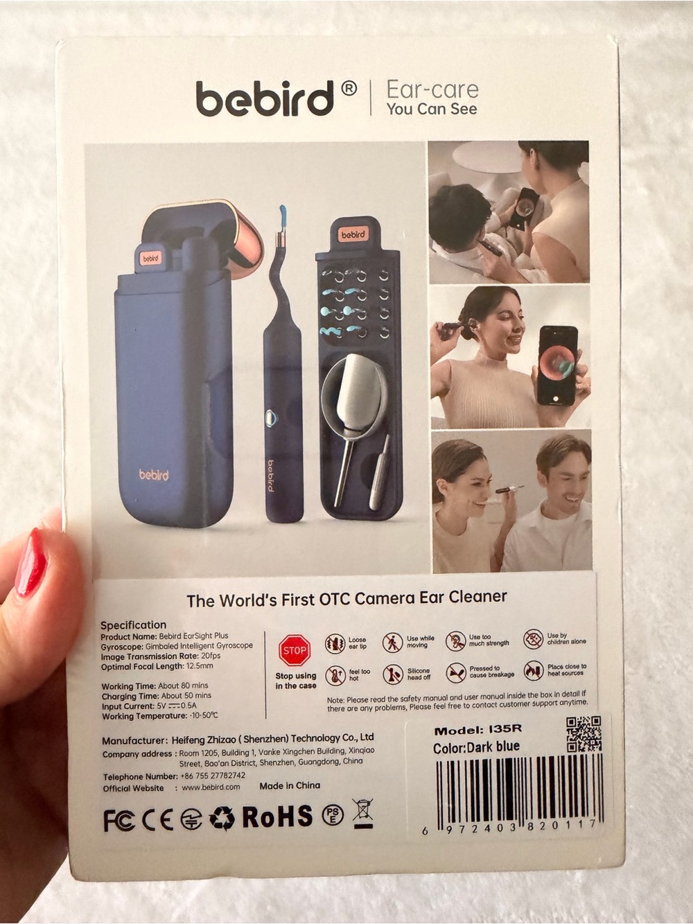 Bebird Navy Blue Ear Wax Removal Camera Kit with Accessories - Picture 3 of 3